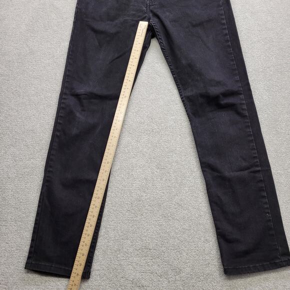 Levi's 514 Jeans Men's Black Regular Straight Stretch Dark Wash Tag Size 30x32 - Picture 6 of 8